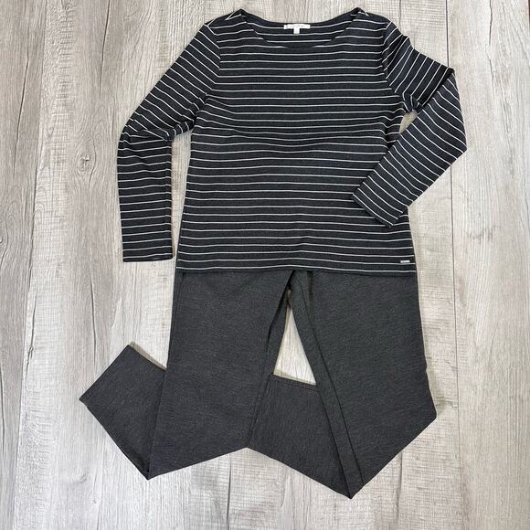 Tom Tailor Denim Gray Pantsuit Comfort/Stretch Pant Set Women's 2Pc Pant L Top M - Picture 7 of 14